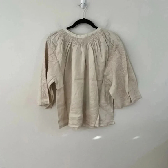 MAGASCHONI Linen Embroidered Peasant Top
Hemp Medium - Picture 3 of 7
